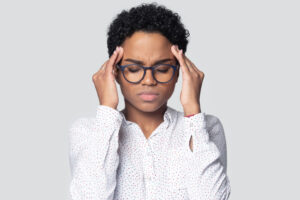 African american Women suffering from jobseeker's burnout