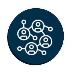 Logo of networking between people